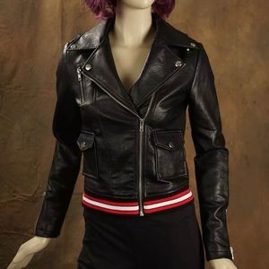 Moto Faux Leather Black Jacket Romeo Juliet New
